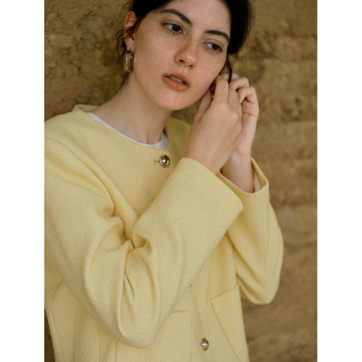 HeyDress圆领粗花呢正肩外套 商品图2