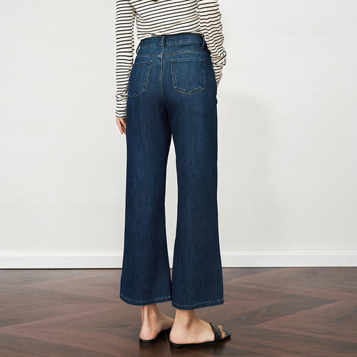 OLrain欧芮儿百搭直筒牛仔裤女秋季2025新款休闲高腰喇叭牛仔裤 商品图2