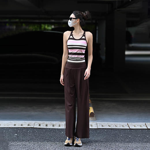 Beemen瑜伽阔腿裤女高腰外穿健身宽松轻薄运动直筒长裤 商品图4