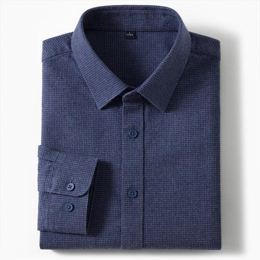 【含绵羊毛】罗蒙秋冬长袖衬衫男士职业通勤厚款舒适商务风长袖衬衣 商品图10