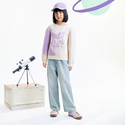 【实体店同款】女童长袖针织衫冬季新款安奈儿童装AG544138 商品图3