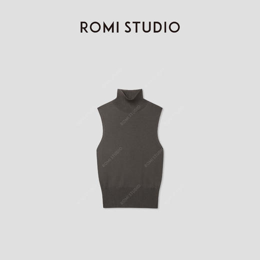 ROMI STUDIO“知性优雅”可机洗绵羊毛高领无袖毛衫 RWCSST1678 商品图1