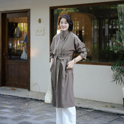 火桐hooton 露珠系列 丝羊毛精纺复式长风衣ZB7040 商品图0