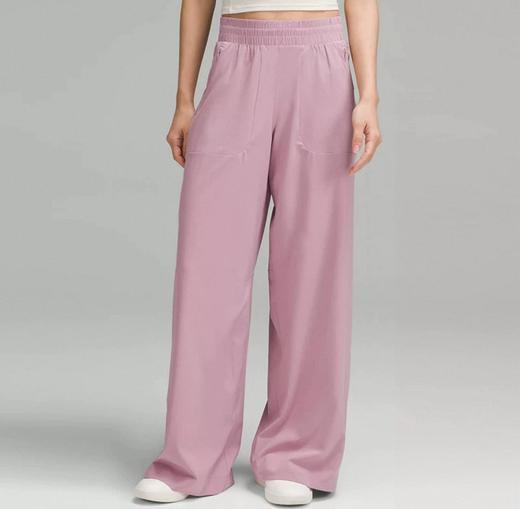 点此购买 lulu露露Swift Wide-Leg女士超薄速干高腰阔腿中长裤 bk 328460 商品图6