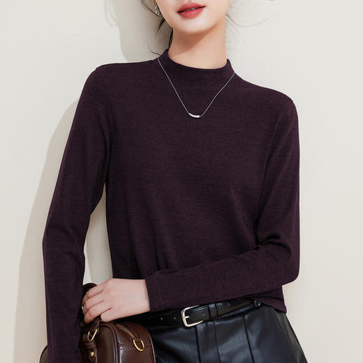 「自j」全新升级【铂金会员109/天猫149/差价40】(40014)洛诗琳新款半高领打底衫2025秋季显瘦半高领弹力打底上衣女 商品图2