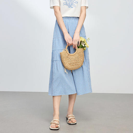 【夏季新品】熙世界艺术风郁金香印花T恤短袖女2025夏季新款正肩圆领白色上衣 商品图3