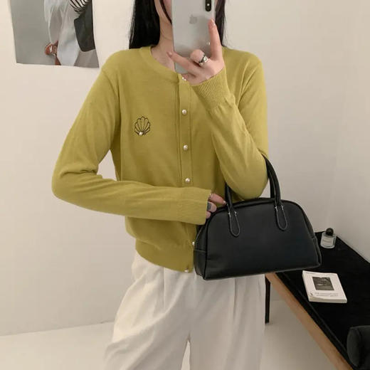 针织衫女上衣宽松百搭时尚刺绣文艺复古开衫   YX-11367039 商品图0