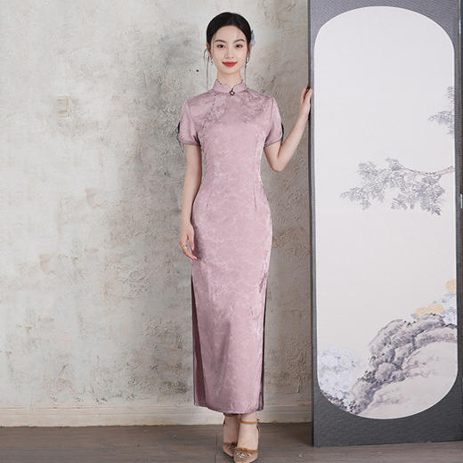 高级感国风中式长款旗袍改良年轻复古修身晚礼服旗袍SC21695 商品图3