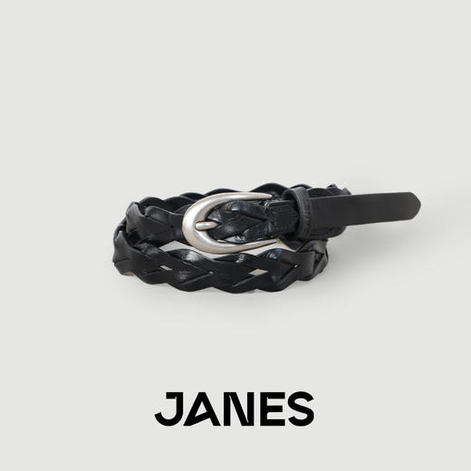 JANES·简束[巴恩风]复古编织腰带头层牛皮简约款小众植鞣皮女士皮带 商品图0