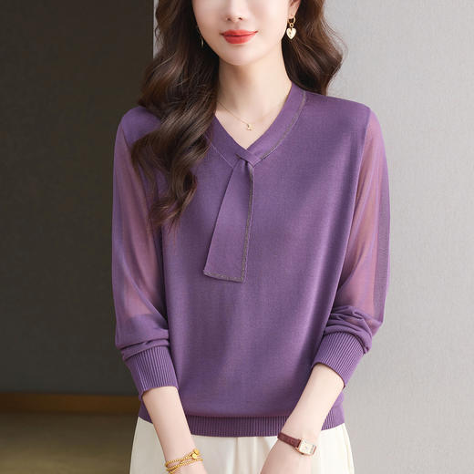 CC 82518纱袖上衣薄款洋气打底衫时髦 商品图2