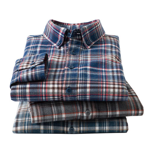 【全棉】罗蒙秋冬格纹衬衫男士厚款保暖舒适柔软通勤百搭长袖衬衣 商品图12