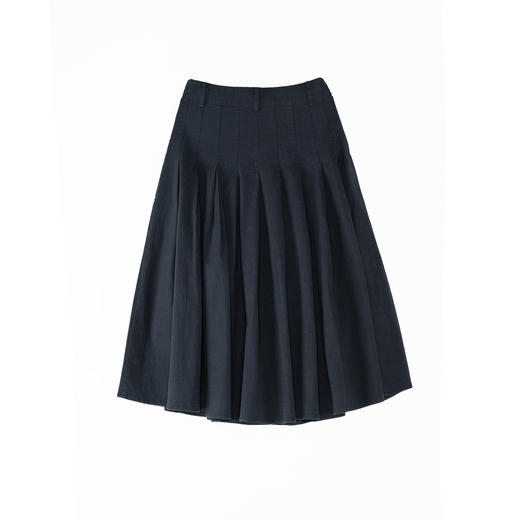 谜底百褶半身裙2025秋新款通勤纯色百搭高腰显瘦中长裙25CMB5010 商品图4