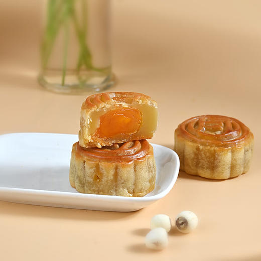 2025年中秋月饼哥哥 低糖莲蓉蛋黄月饼（配手提袋）60g*8个/盒手工月饼保质期10-15天 商品图9