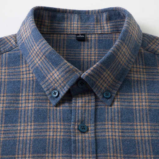 【全棉】罗蒙秋冬格纹长袖衬衫男士厚款亲肤舒适简约时尚男士长袖衬衣 商品图4