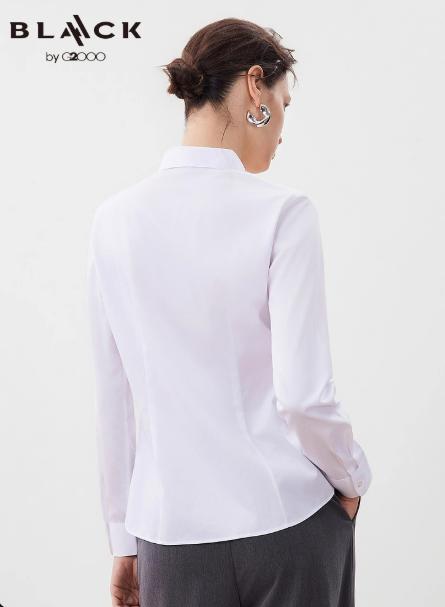 G2000【免烫/棉质桑蚕丝/商场新款】女装FW25亲肤通勤长袖衬衫56225033 商品图1