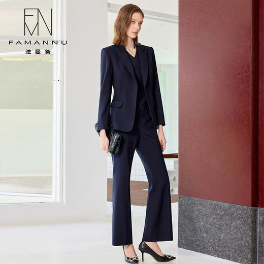 IWY/高级感总裁职业西装套装女气质英伦风销售正装商务面试套裤J25C215+25P825 商品图3