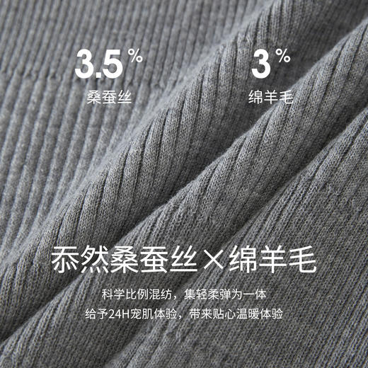 【09/03新品】熙世界桑蚕丝羊毛针织衫女士长袖2025秋季新款撞色边坑条软糯上衣 商品图4