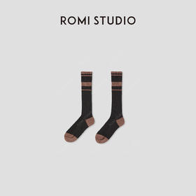 ROMI STUDIO“复古休闲”棉质软糯条纹撞色长筒小腿袜 RWCAP35370