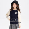 笛莎Deesha 2025秋季新款男女童学院风翻领针织开衫 商品缩略图1