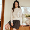 OLrain欧芮儿荷叶边镂空织花毛针织套头衫女秋季2025新款长袖上衣 商品缩略图2