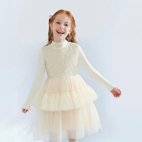 笛莎Deesha 童装女童连衣裙2025冬新款女童小香风网纱烫银拼接背心裙