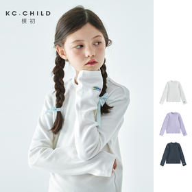 棵初25年秋冬季新款亲子中大女童纯色打底衫高回弹力三色长袖T恤