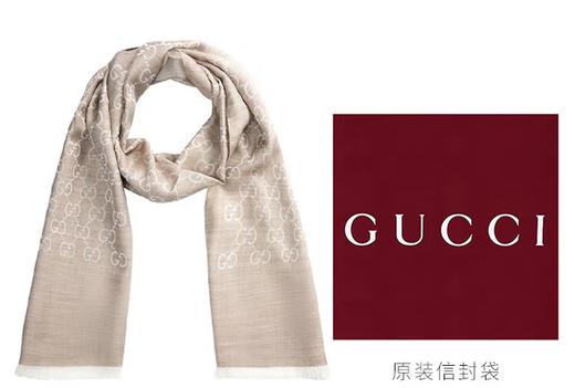 GUCCI/古驰围巾男女中性双G印花羊毛围巾双面165904 3G646 商品图8