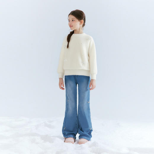 笛莎Deesha 童装女童毛衣2025冬新款女童蝴蝶结装饰毛衣 商品图2