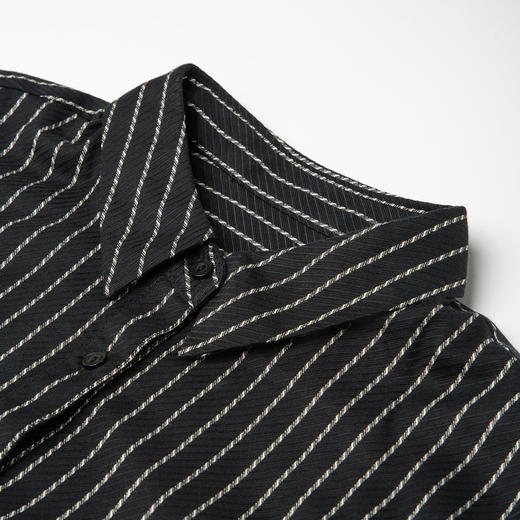 谜底条纹连衣裙长袖2025秋新款复古通勤设计感伞裙短裙257ML7813 商品图3