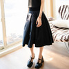 谜底百褶半身裙2025秋新款通勤纯色百搭高腰显瘦中长裙25CMB5010 商品缩略图1