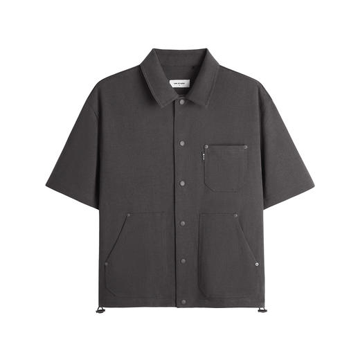 HIM漢崇 时尚简约工装多袋设计舒适宽松短袖休闲衬衫男 2026春季 商品图4