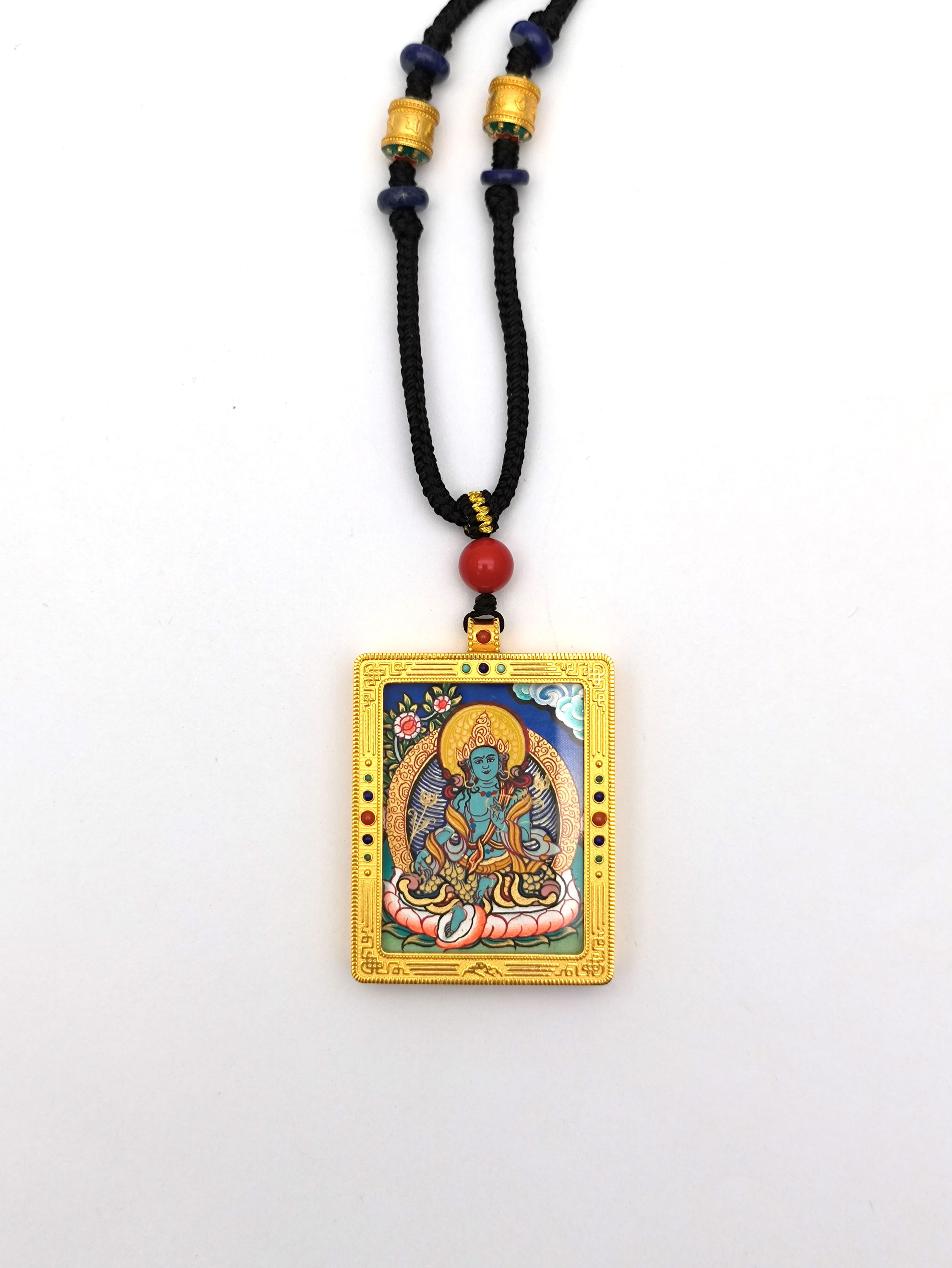 方形嘎乌手绘唐卡-小号