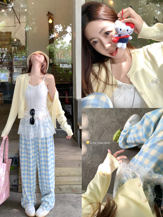 【129元任选2件】现货！芭蕾风真两件镂空修身针织T恤 商品图6