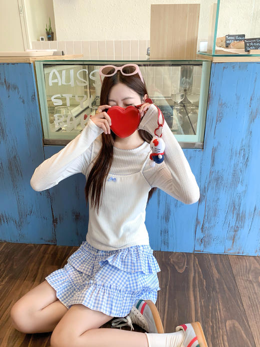 【129元任选2件】现货！芭蕾风真两件镂空修身针织T恤 商品图5