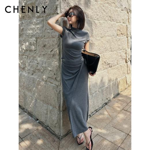 尘衣｜25F/W 极简中领围裹半裙显瘦套装 商品图0