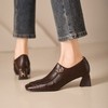 【预售5天】羊皮粗跟单鞋女秋新款真皮复古百搭高跟方头深口软皮时尚女鞋MBJR&6967 商品缩略图0