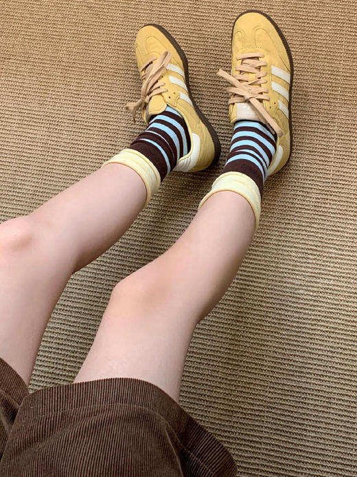 ✨当下ins火爆🔥独立设计师款❗只需💰29.9￥到手6双【美拉德双袜口条纹中筒袜】💕巨洋气条纹撞色真的很chic ⚠️卖了几十万双无一差评 这个价格闭眼入❗ 商品图4