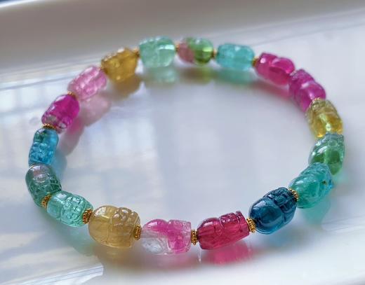 单圈彩虹貔貅碧玺手串 商品图5