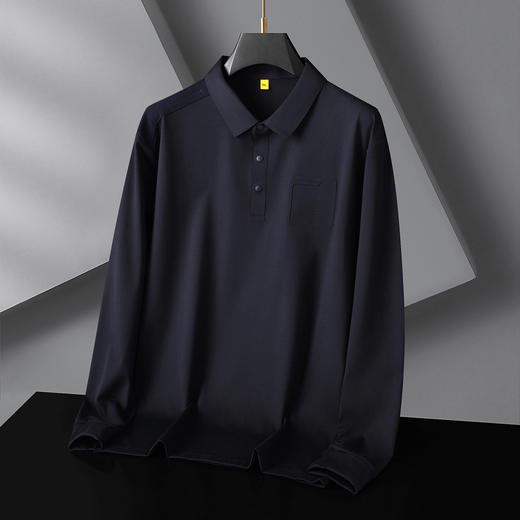 【DG】大依优型300斤男士POLO衫翻领长袖T恤商务轻奢秋季新款加肥加大码时尚休闲翻领打底衫 商品图8