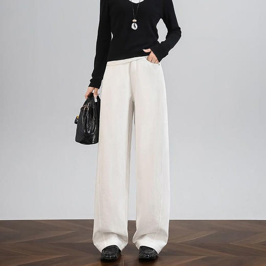 觅槿 水洗棉牛仔直筒裤弯刀裤 柔软舒适 显高显瘦 3色可选【ys】 商品图4