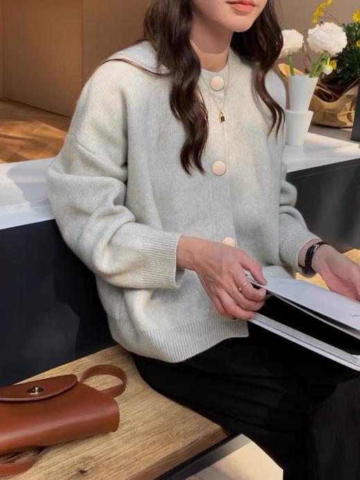 【孤品捡漏】（样衣）G69 花灰高级感圆领针织开衫-喜出 商品图2