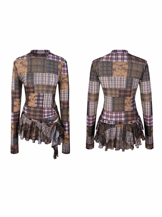 早乙女惠子saotome/STMLYQ13149/不规则下摆长袖打底连衣裙 商品图3