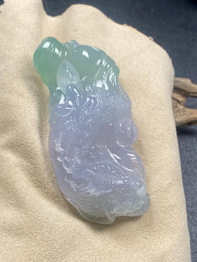 【FC0128】翡翠春彩悟道龙牌挂件  玉质温润 荧光起胶 雕工精湛