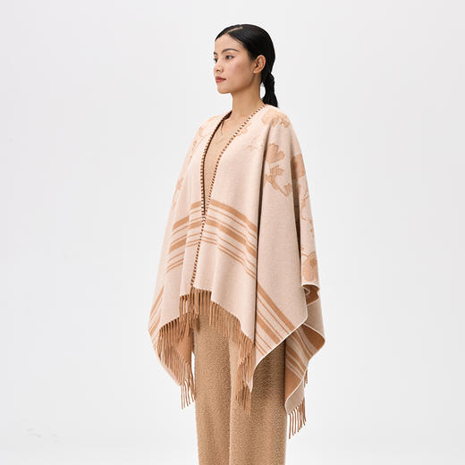 羊绒双面提花U型斗篷  SJF97W363N 商品图5