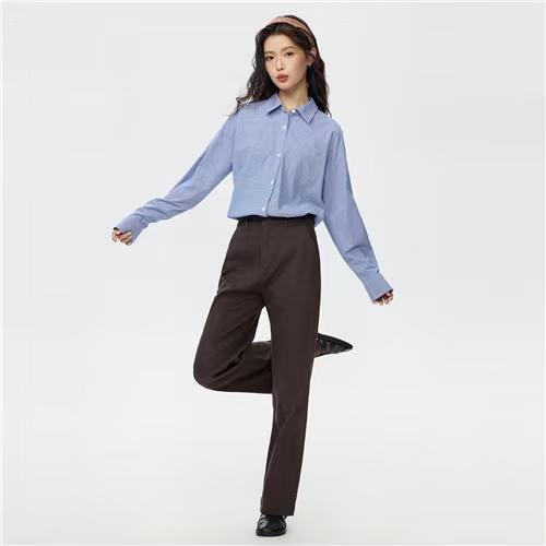 佐丹奴女装25年商场同款牛津纺单口袋长袖衬衫05345018 商品图6