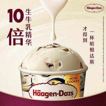 哈根达斯（Haagen-Dazs）曲奇香奶大桶冰淇淋 473ml/桶 家庭装 雪糕 商品图1