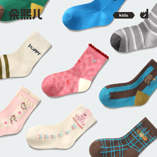 5双|朵熙儿 儿童中筒袜宝宝袜子春秋男童女童春夏季学生透气棉袜 商品图3