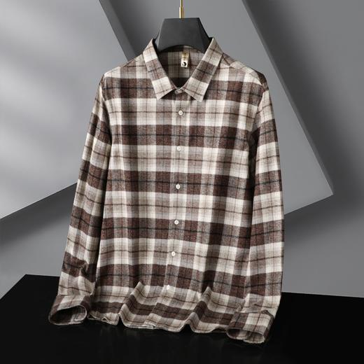 【100%棉】【DG】大依优型大码男装新款长袖衬衫格子衫男加肥加大码时尚休闲方领格子纯棉长袖 商品图1