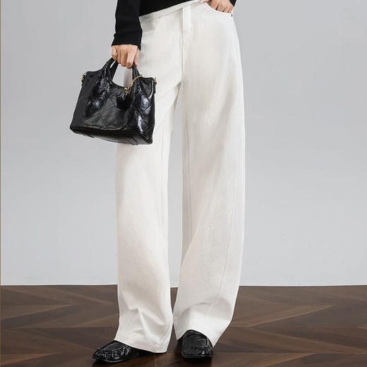 觅槿 水洗棉牛仔直筒裤弯刀裤 柔软舒适 显高显瘦 3色可选【ys】 商品图0