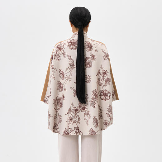 羊绒双面呢格桑花中式领斗篷  SJF97W350N 商品图6